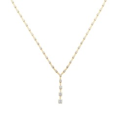Gold Halskette mit Reihensteinen