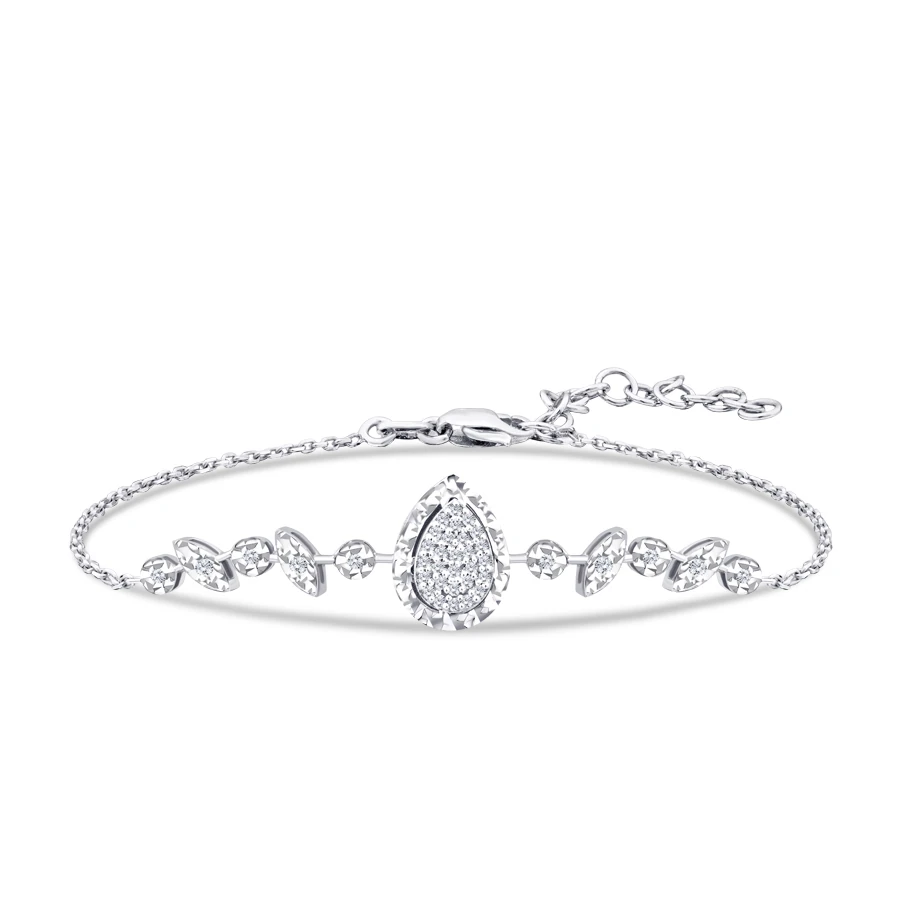 0.09 Carat Diamond Pear Bracelet