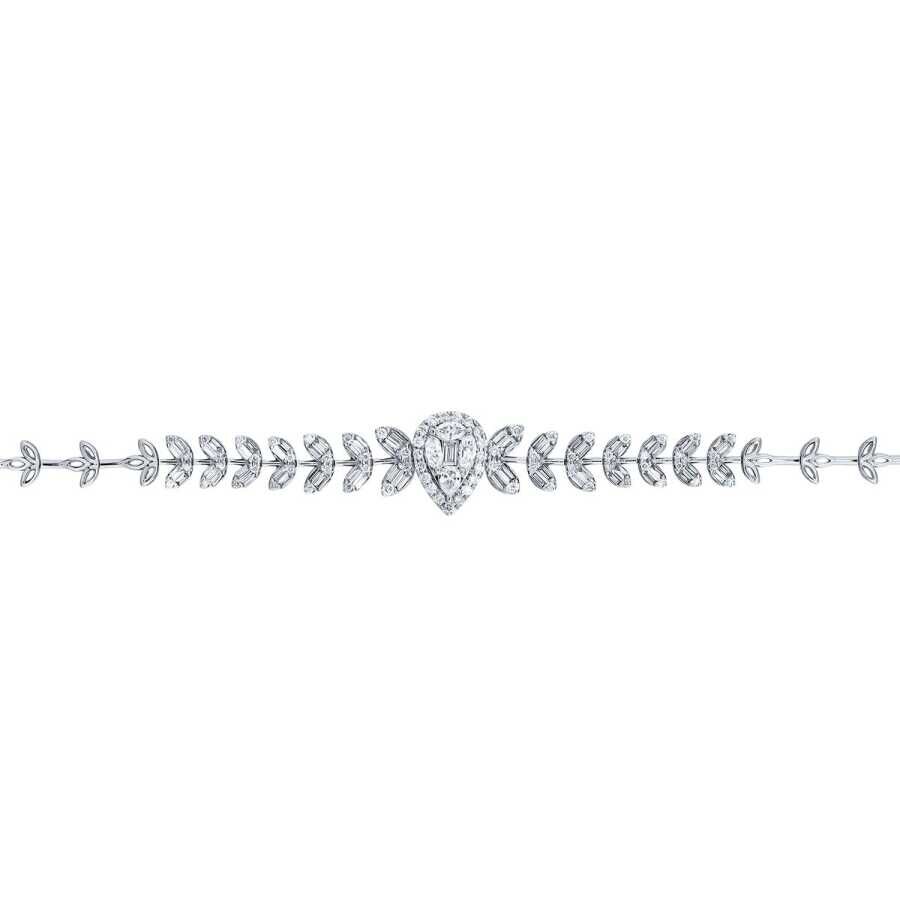 1.47 Carat Diamond Baguette Pear Bracelet