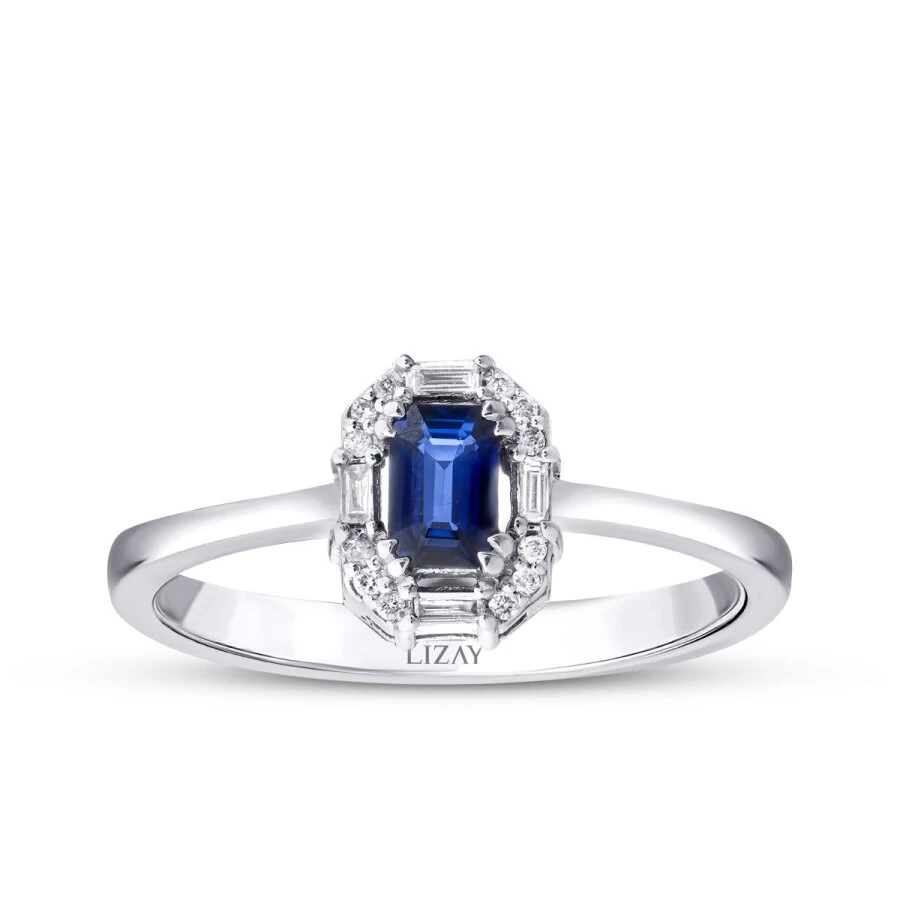 0.39  Carat Diamond Sapphire Ring