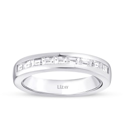 0.56 ct. Diamant Baguette Halb-Eternity Ring