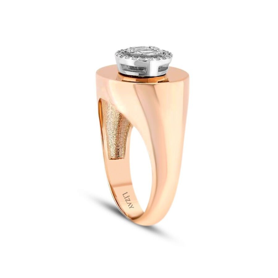 0.17 Carat Diamond Rose Gold Baguette Ring