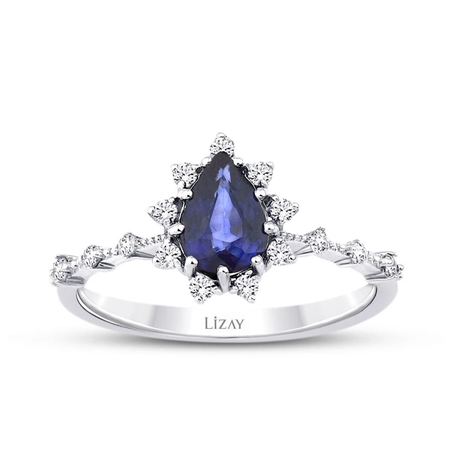 0.94 Carat Diamond Sapphire Ring