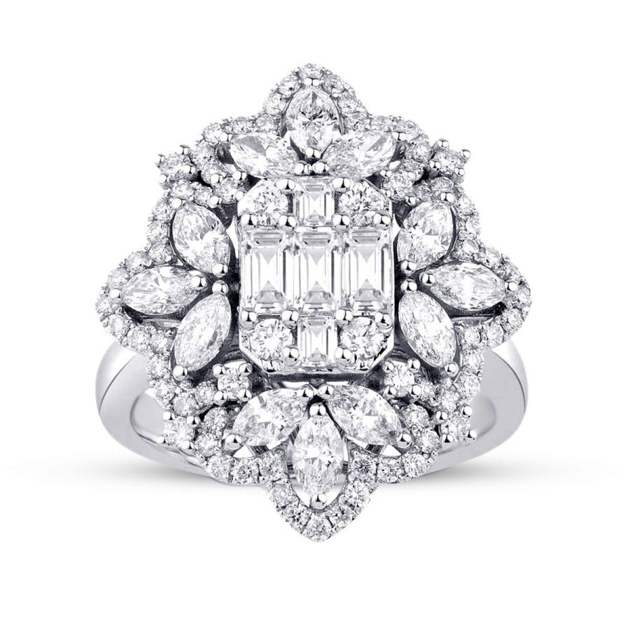 1.97 Carat Diamond Baguette Ring