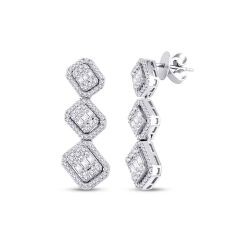 1.60 Carat Diamond Baguette Earrings