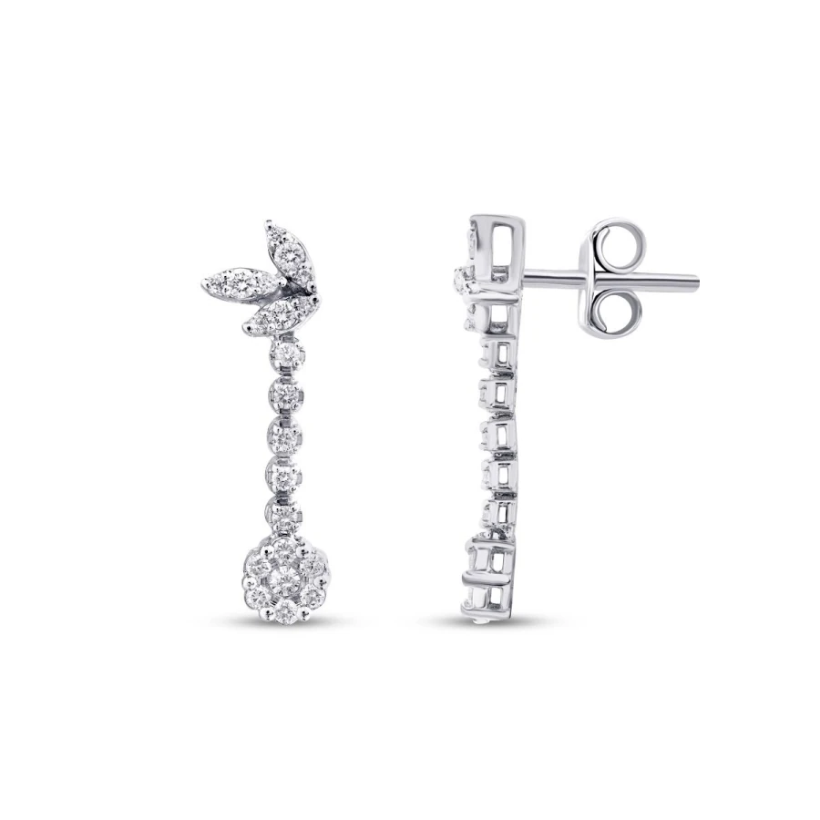 0.52 Carat Diamond Flower Earrings