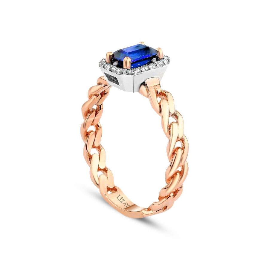 0.88 Carat Diamond Sapphire Ring