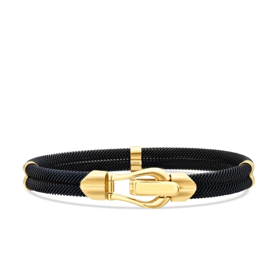 Gold Clip-Detail Men’s Bracelet