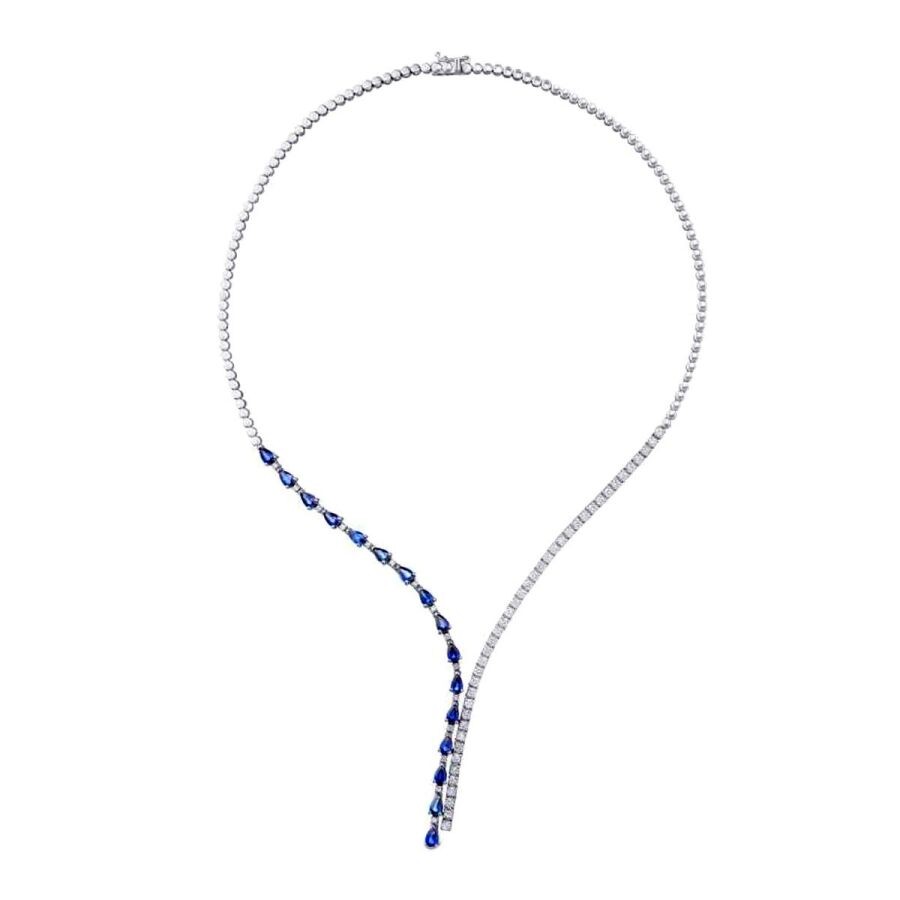 6.19 Carat Diamond Sapphire Necklace