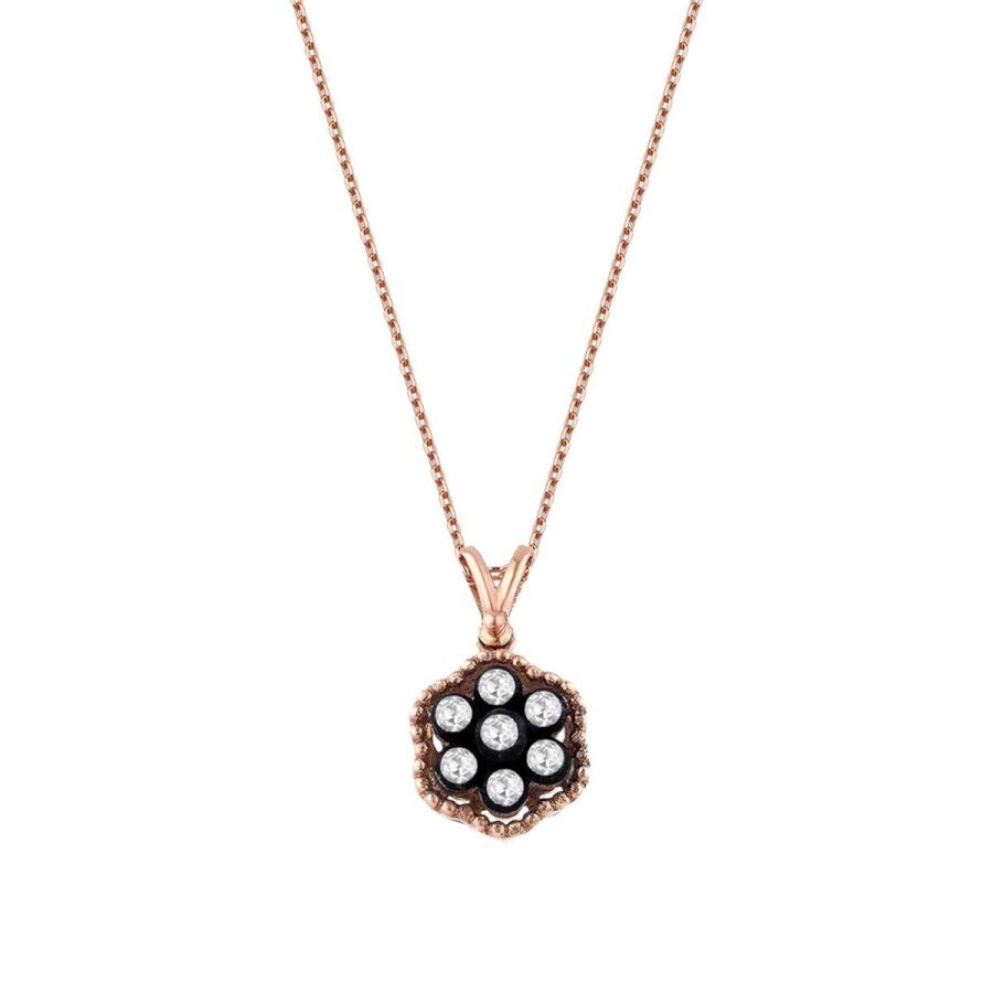 0.18 Carat Diamond Rose Necklace