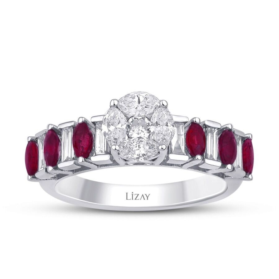 1.34 Carat Diamond Ruby Ring