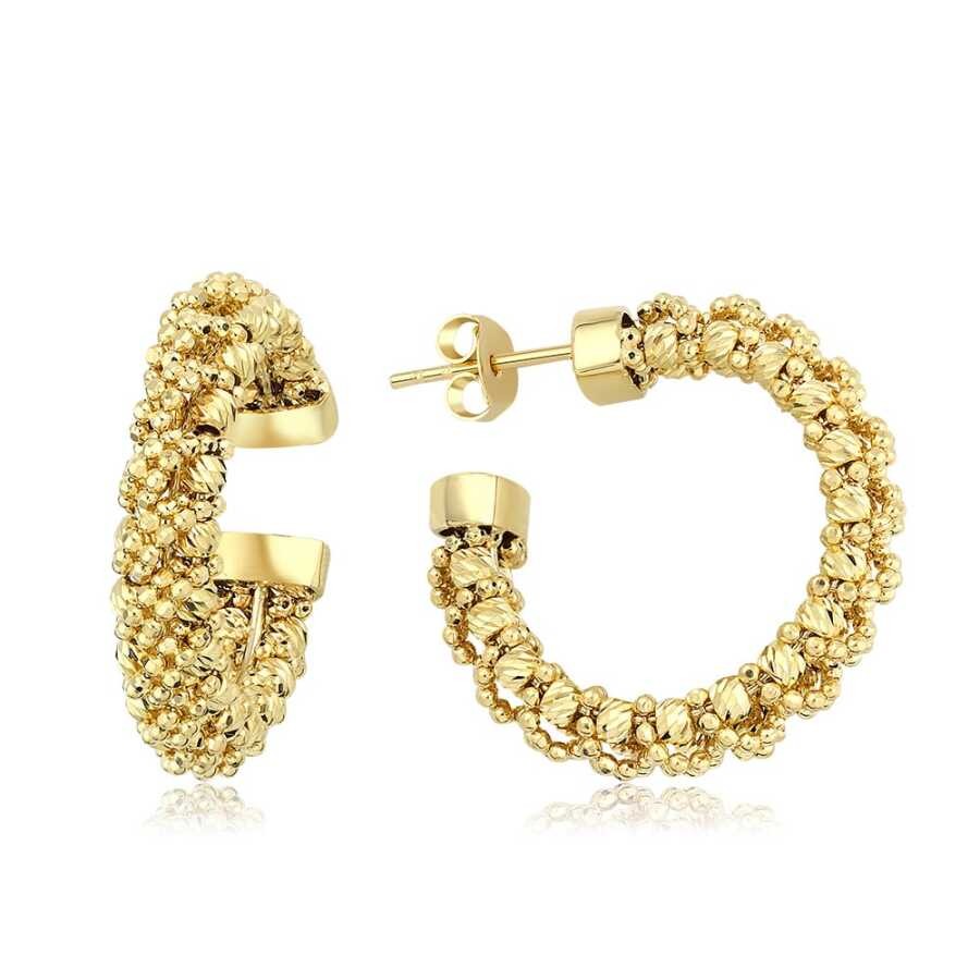 Gold Doric Huggies Earrings