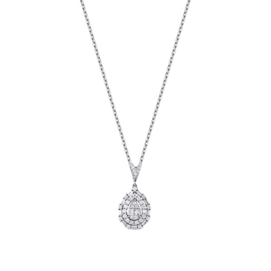 0.37 Carat Diamond Baguette Necklace