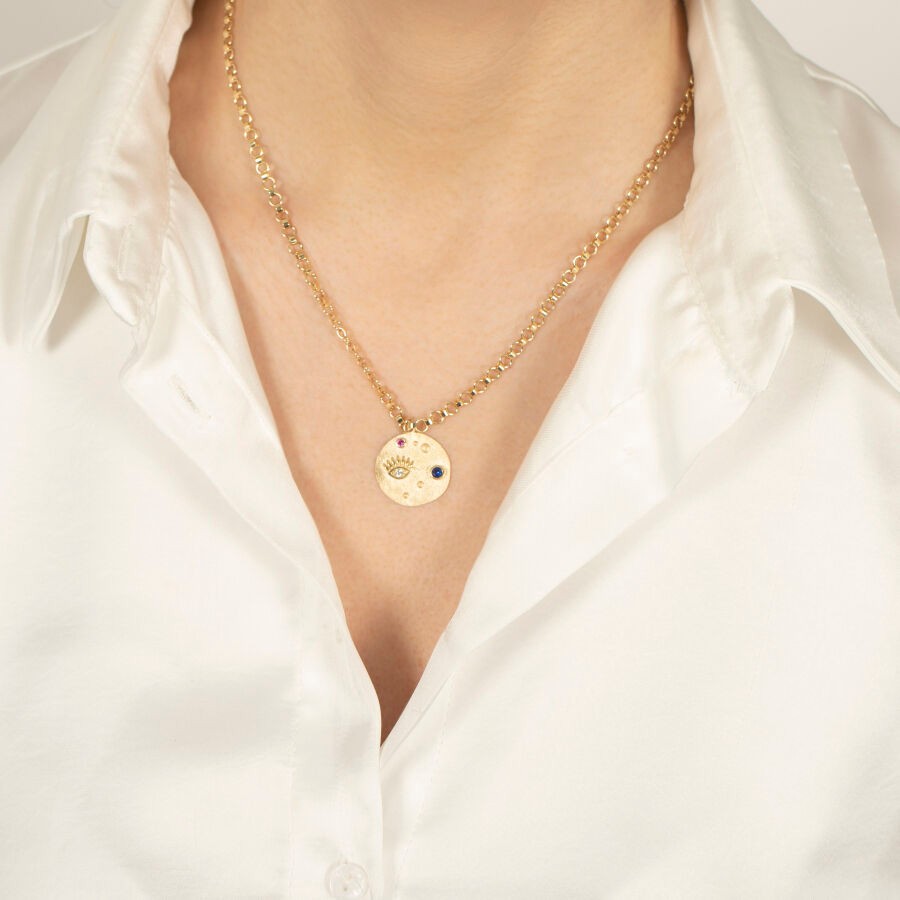 Gold Colored Eye Necklace