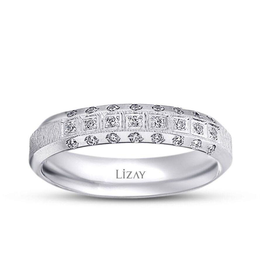 Klassischer Gold Pave Ehering