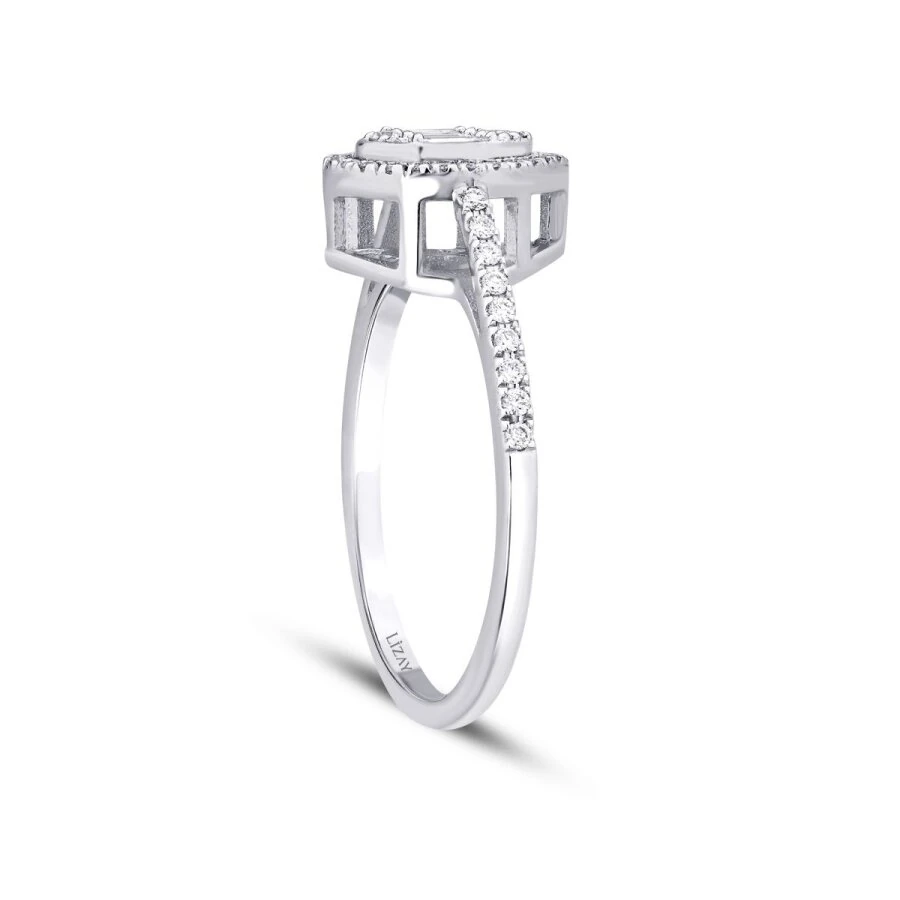 0.25 Carat Diamond Pear Baguette Ring