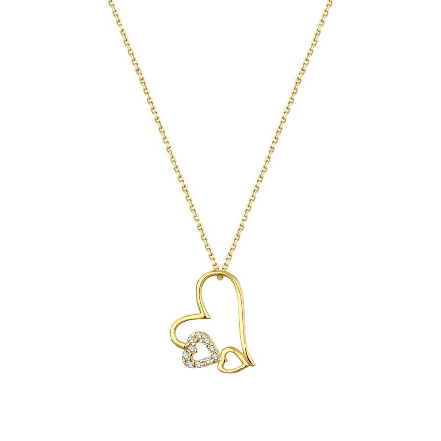 Gold Three Hearts Necklace