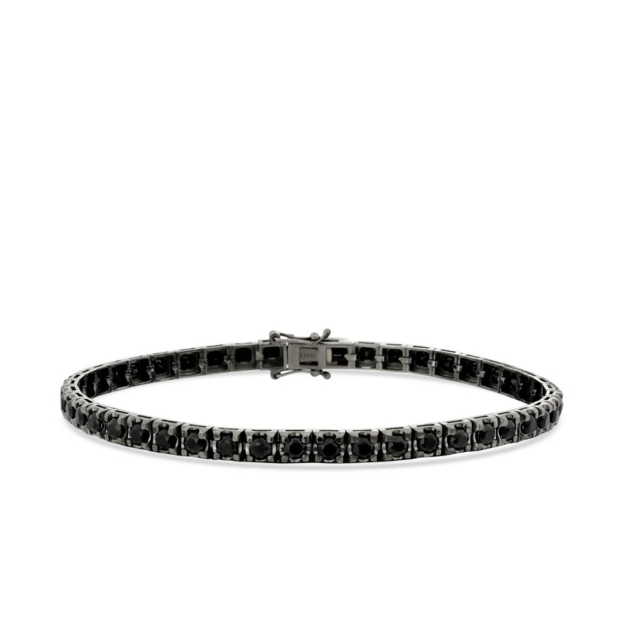 5.94 Carat Black Stone Men's Tennis Bracelet