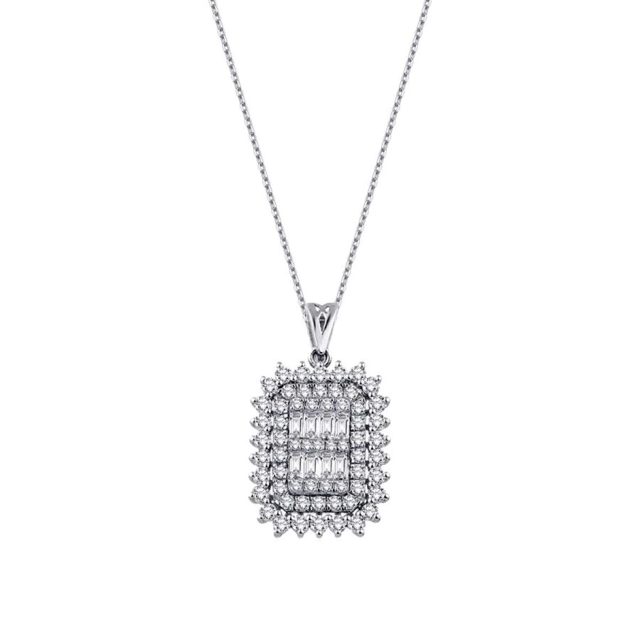 0.63 Carat Diamond Baguette Necklace