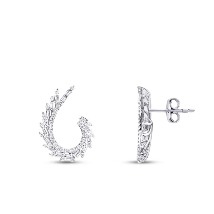 1.12 Carat Diamond Baguette Earrings