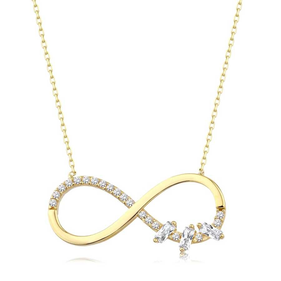 Gold Infinity Baguette Necklace