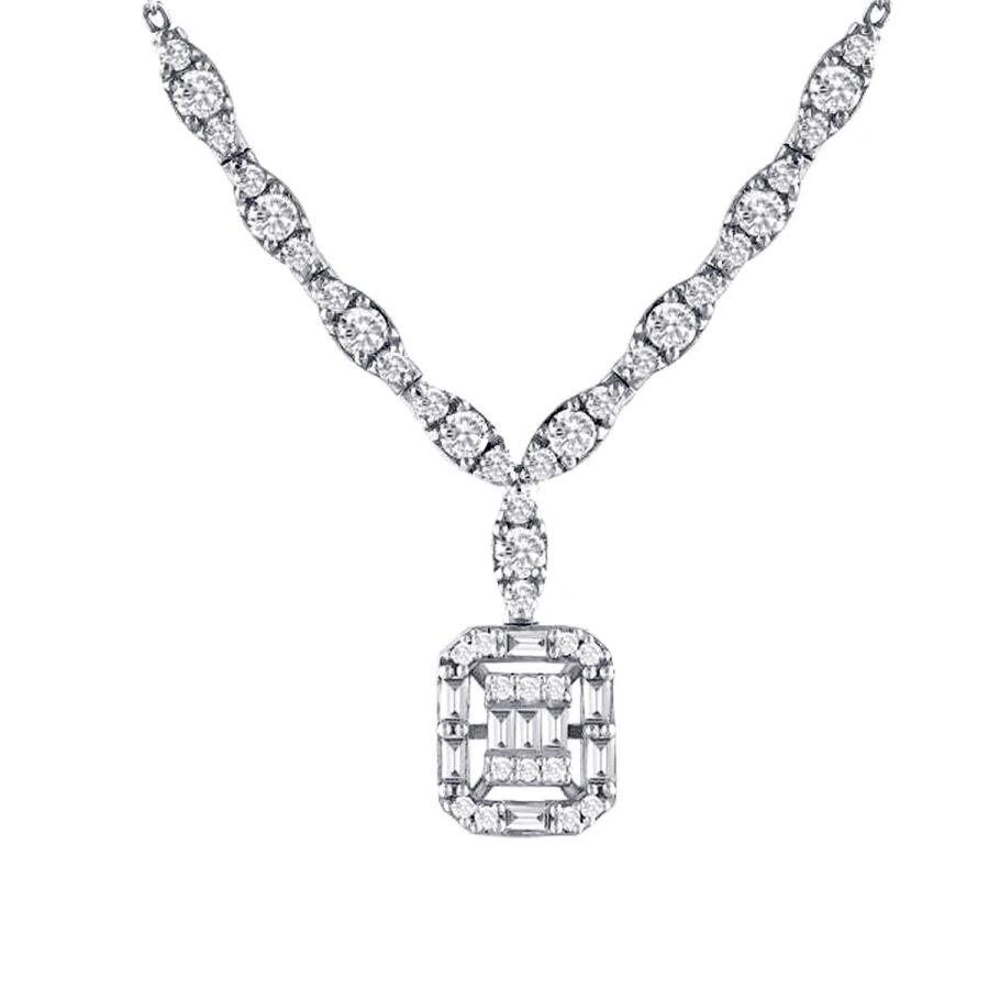 0.56 Carat Diamond Baguette Necklace