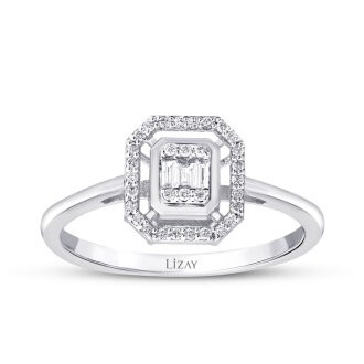 0.18 Carat Diamond Baguette Ring