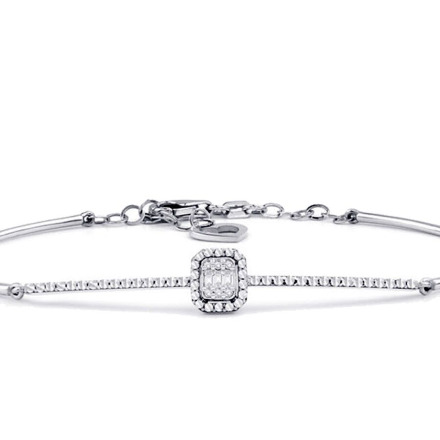 0,06 Karat Diamant Effekt Baguette Armreif
