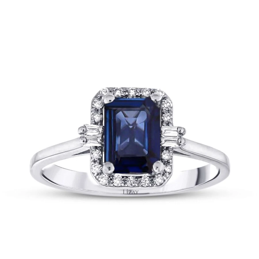 1.29 Carat Diamond Sapphire Ring