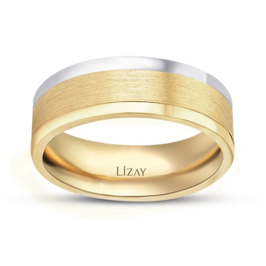 Gold Two-Tone Wedding Band