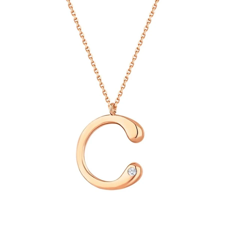 0.02 Carat Diamond Letter C  Necklace