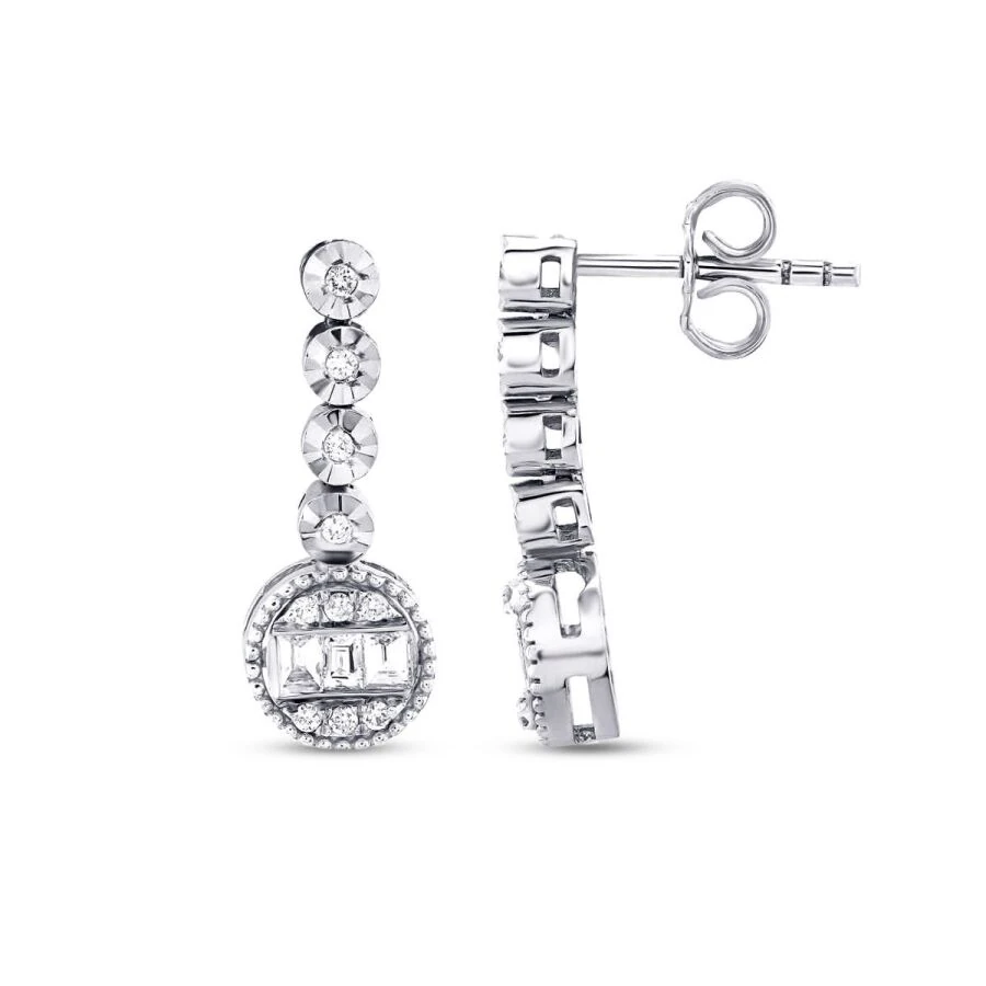 0.32 Carat Diamond Baguette Earrings