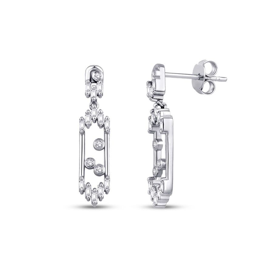 0.24 Carat Diamond Baguette Earrings