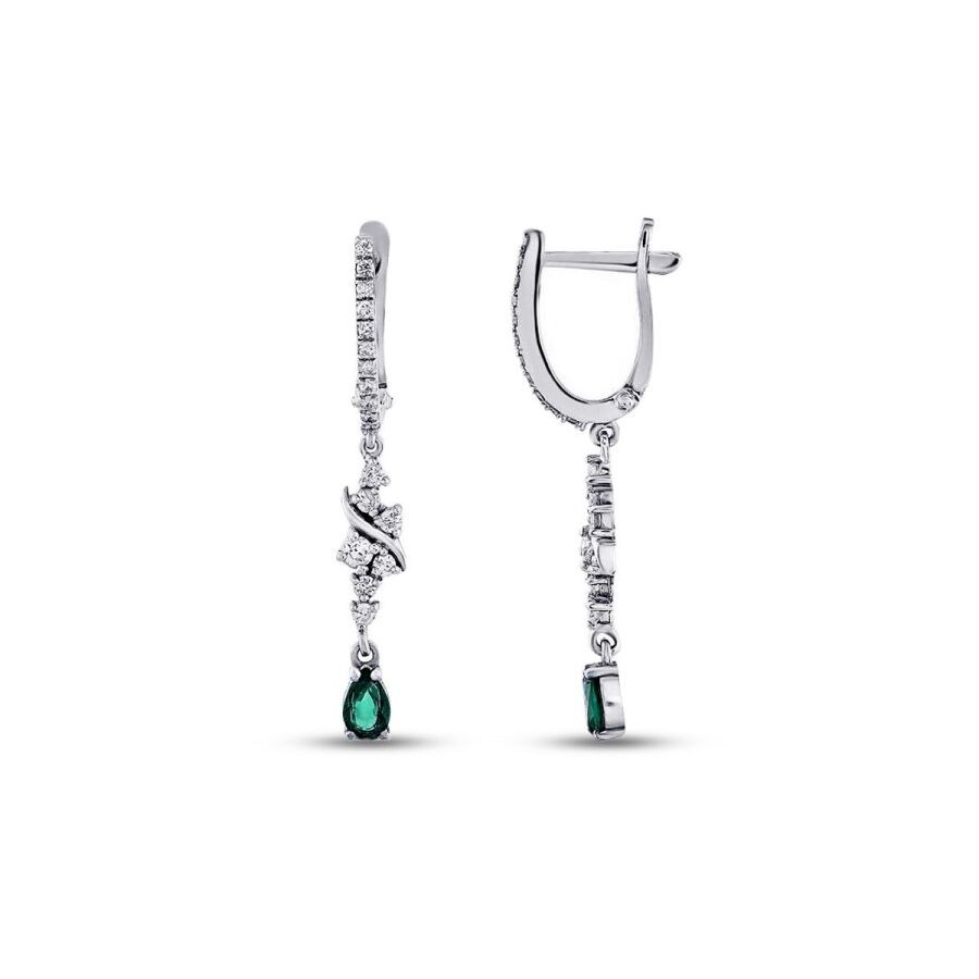 0,70 Karat Diamant Smaragd Ohrringe