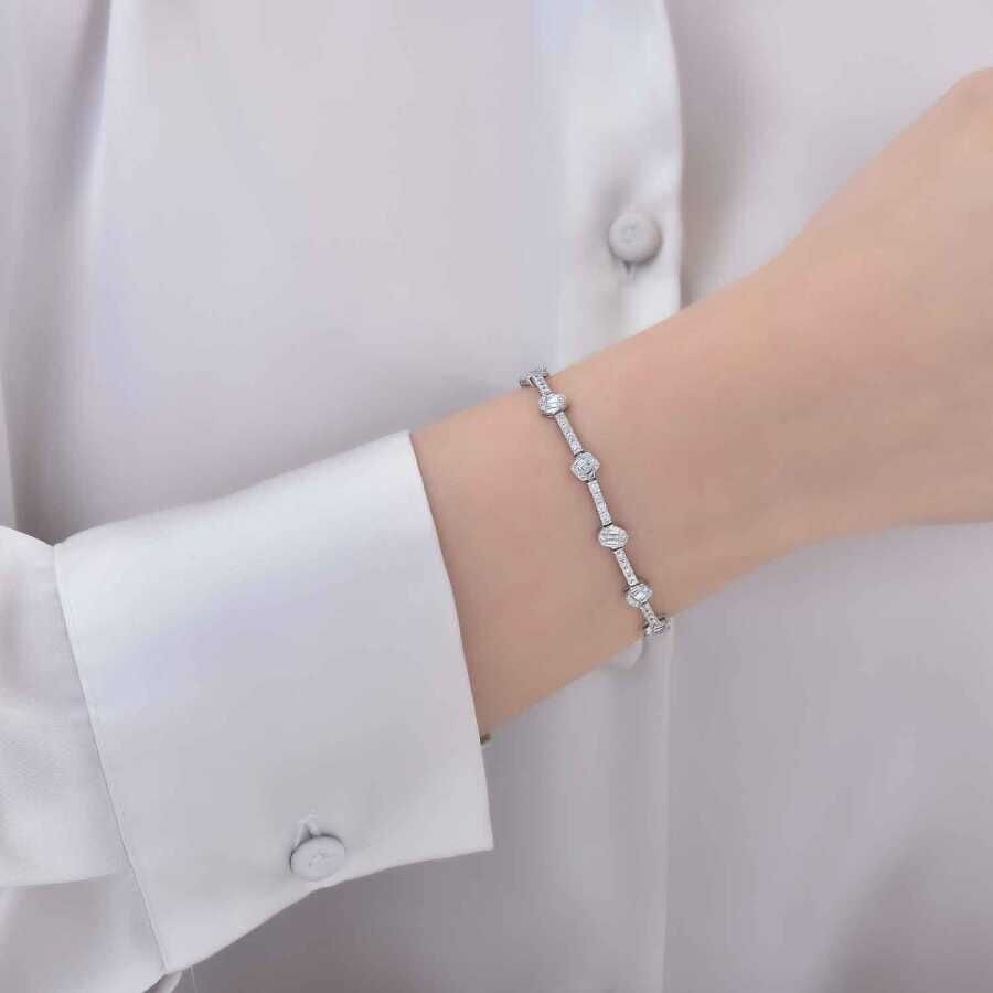 2.21 Carat Diamond Baguette Bracelet
