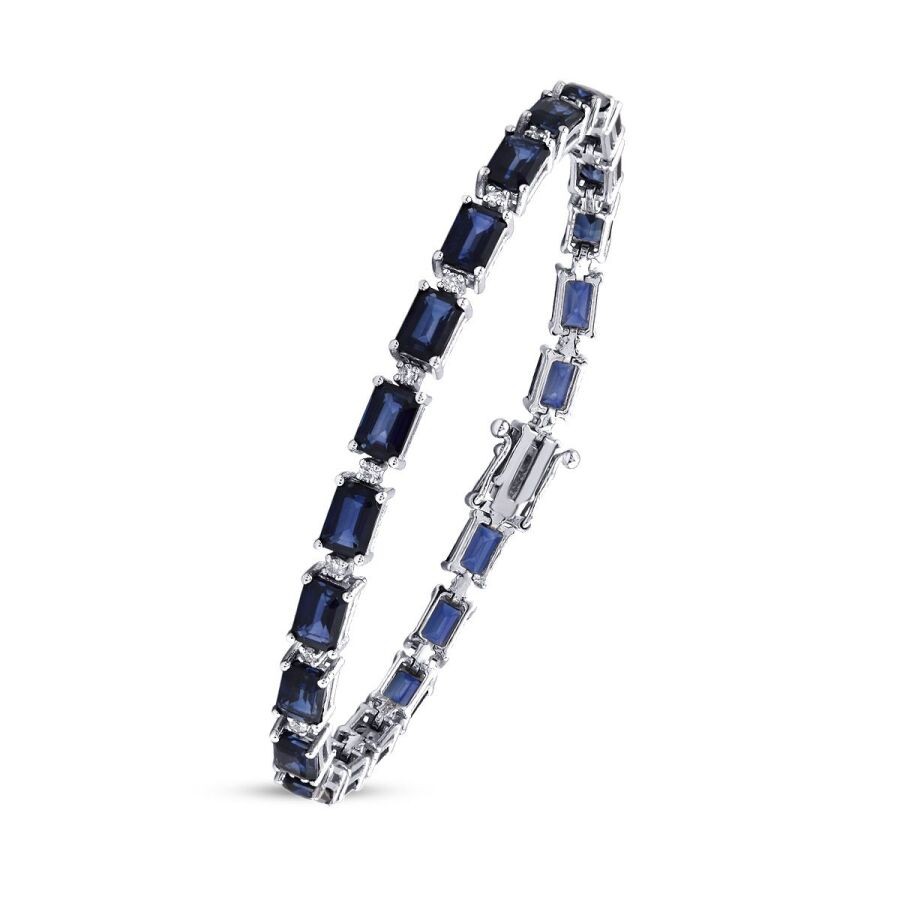 9.28 Carat Diamond Sapphire Bracelet