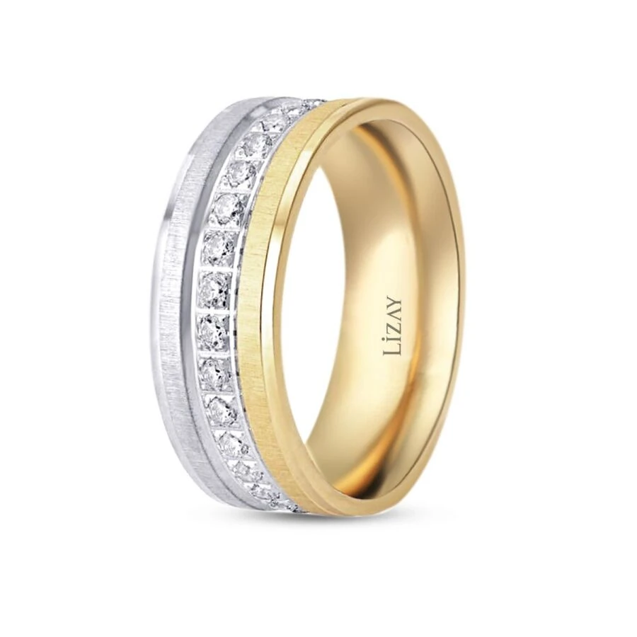 Gold Two-Tone Wedding Band