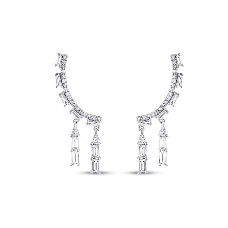 1.06 Carat Diamond Baguette Trend Earrings