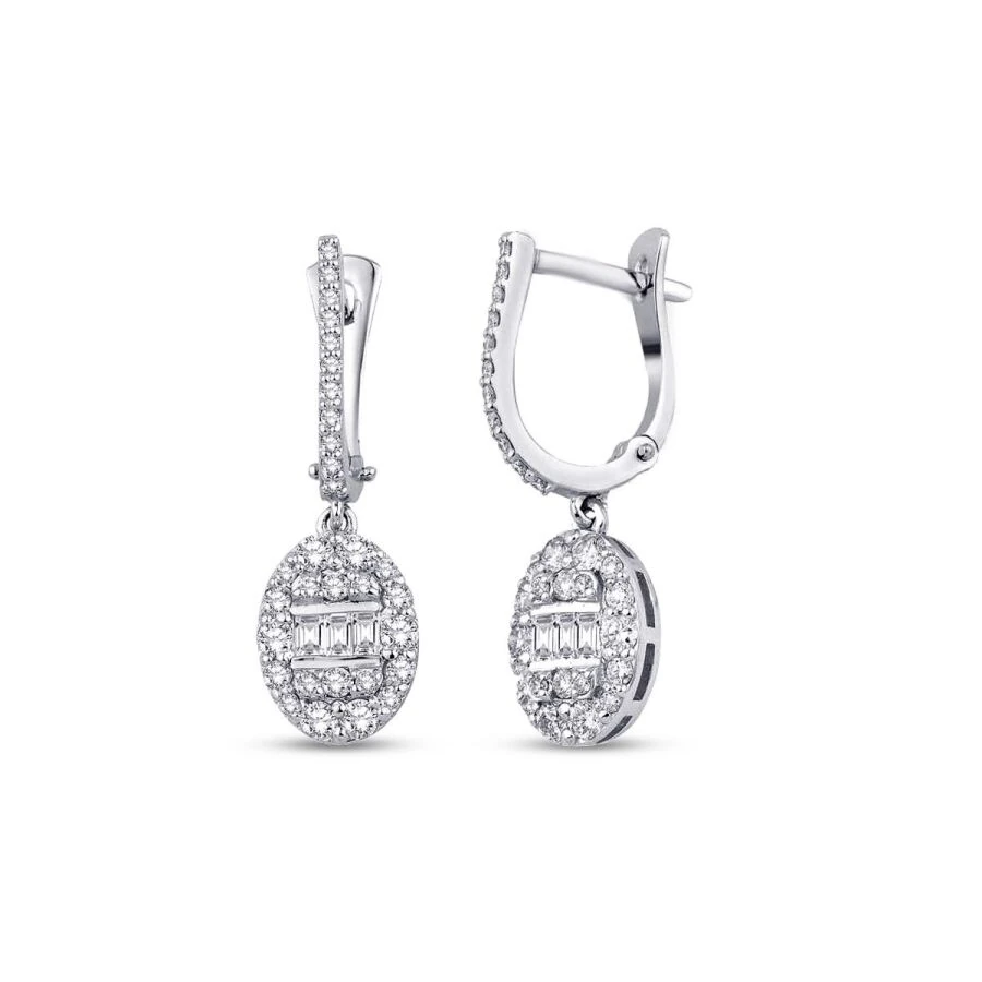 0.85 Carat Diamond Baguette Earrings