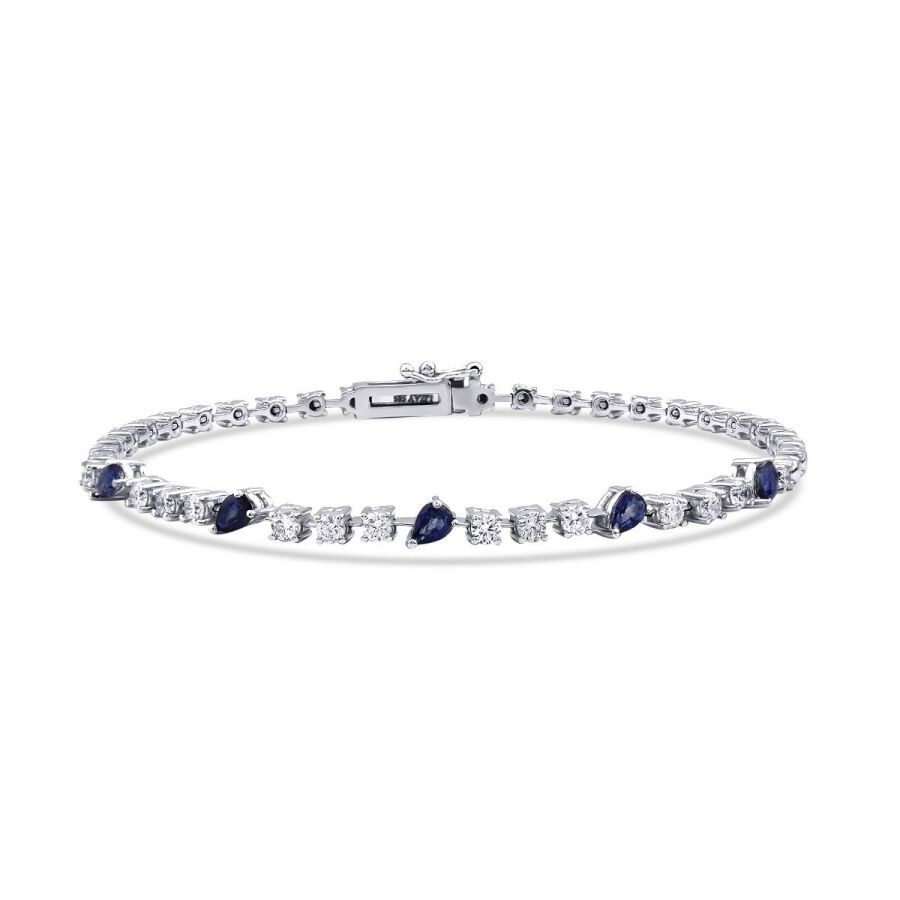 1.66 Carat Diamond Sapphire Bracelet