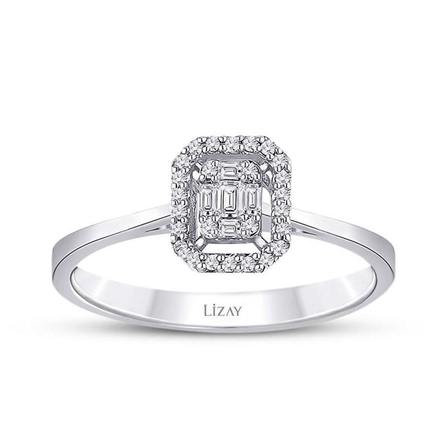 0.14 Carat Diamond Baguette Ring