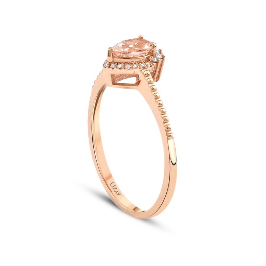 0.47 Carat Diamond Morganite Ring