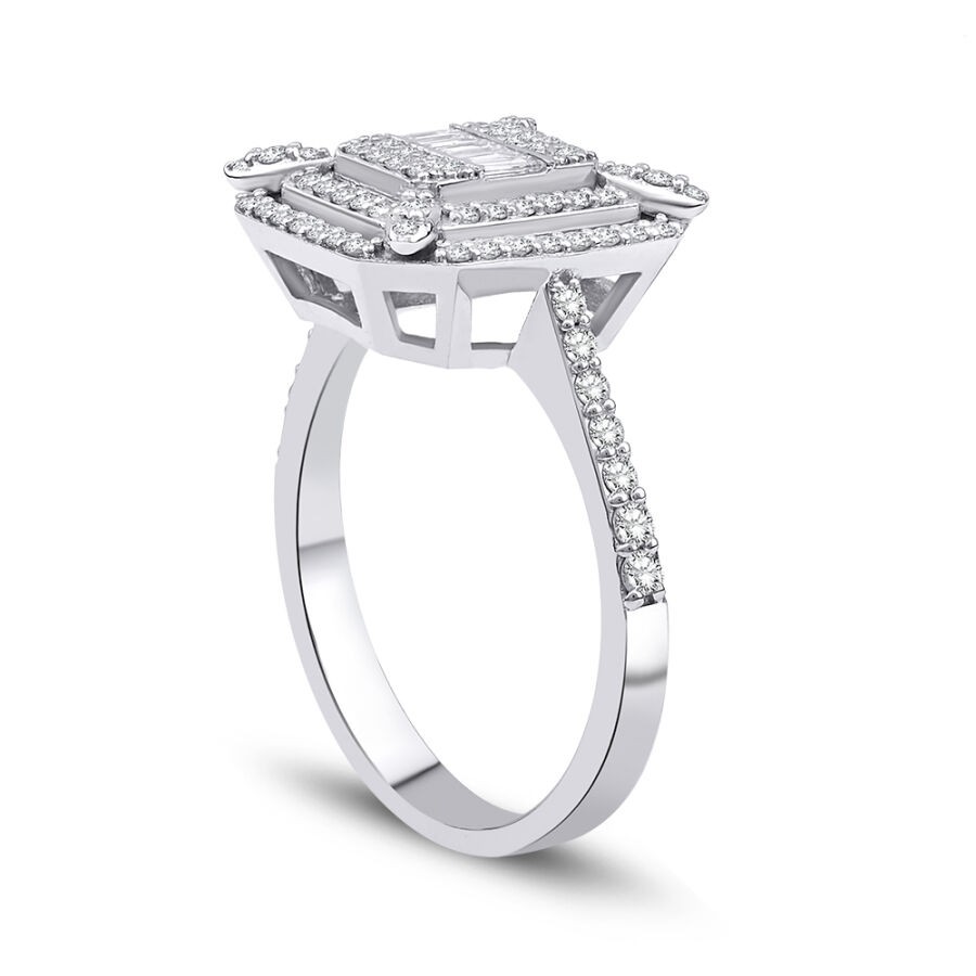 0.58 Carat Diamond Baguette Ring