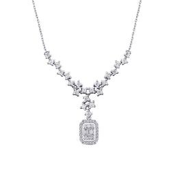 0.49 Carat Diamond Baguette Necklace