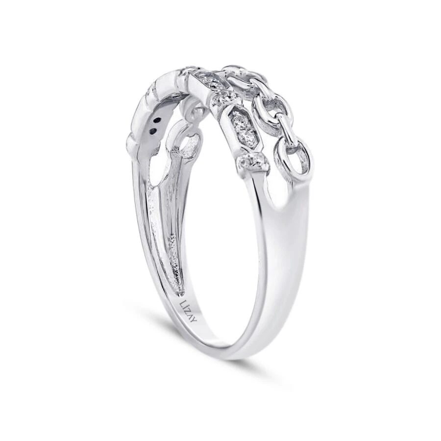 0.11 ct. Diamant Zweireihiger Halb-Eternity Ring