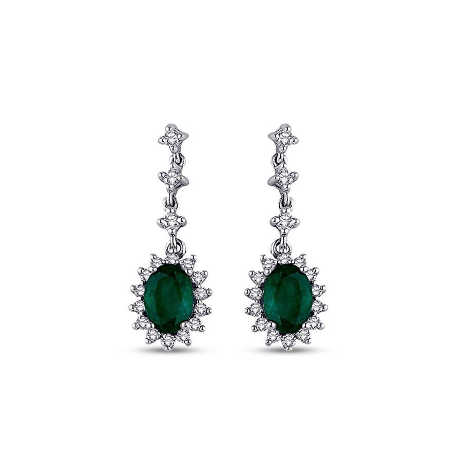 1.66 ct. Diamant Smaragd Ohrringe
