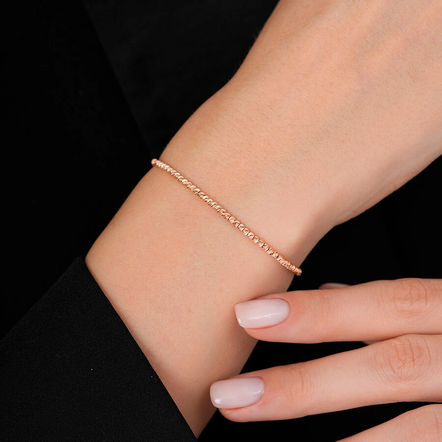 Gold Rose Ball Bracelet