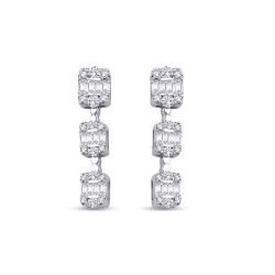0.79 Carat Diamond Baguette Earrings