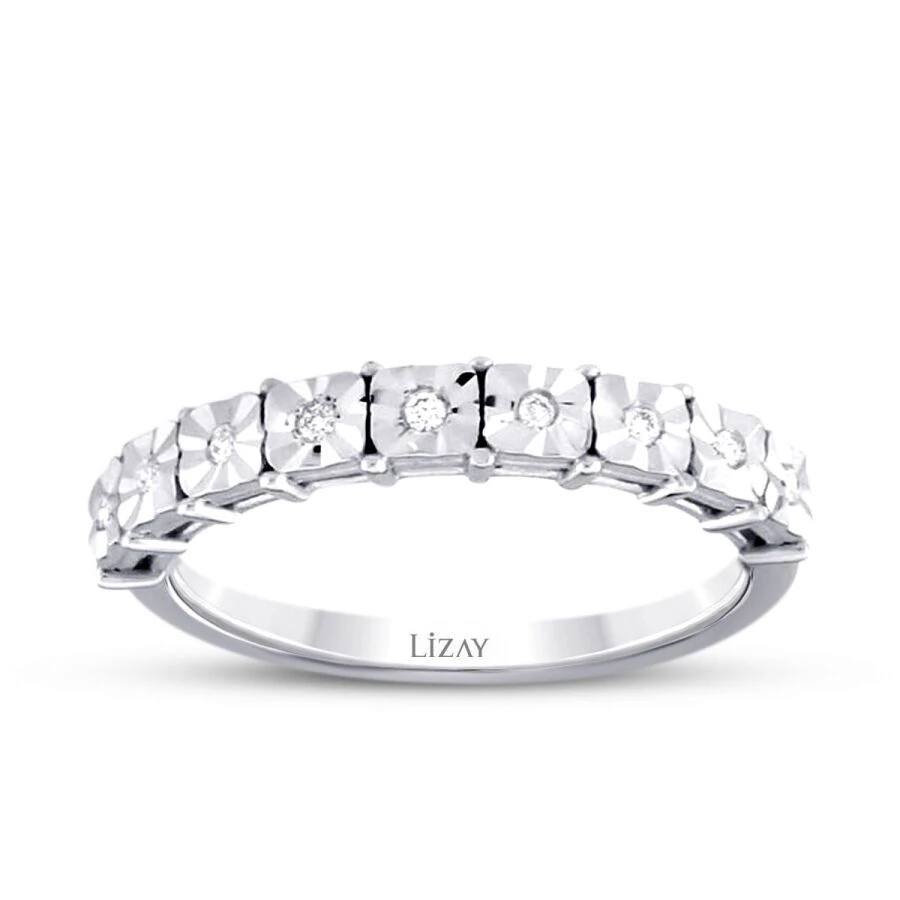0.07 Carat Diamond Effect Half-Eternity Ring