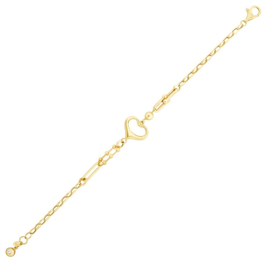Gold Heart Chain Bracelet